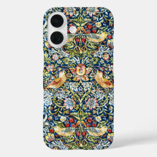 Morris Strawberry Thief Geel Ivoor Leisteenblauw iPhone 16 Hoesje