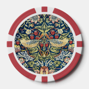 Morris Strawberry Thief Geel Ivoor Leisteenblauw Poker Chips