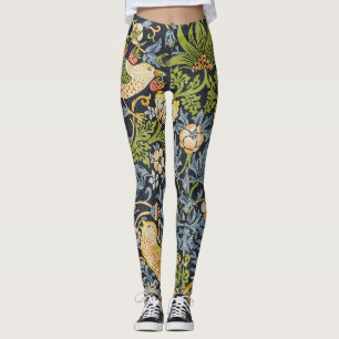 Morris Strawberry Thief Navy Blau Vintage Fijne Ku Leggings