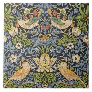 Morris Strawberry Thief Navy Blau Vintage Fijne Ku Tegeltje