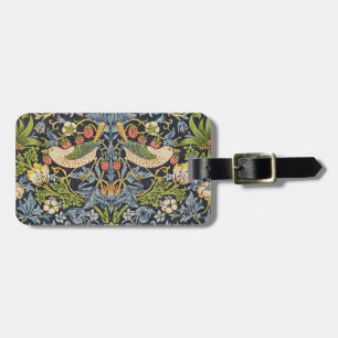 Morris Strawberry Thief Navy Blauwe Vintage Fijne Bagagelabel