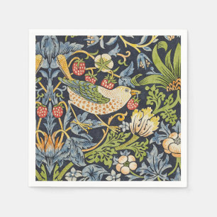 Morris Strawberry Thief Navy Blauwe Vintage Fijne  Servet