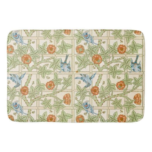 Morris' Trellis 1862 Flower & Bird Pattern Badmat (Voorkant)