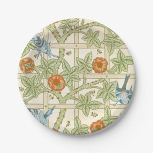 Morris' Trellis 1862 Flower & Bird Pattern Papieren Bordje