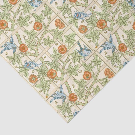 Morris' Trellis 1862  Flower & Bird Pattern Tissuepapier (Detail)