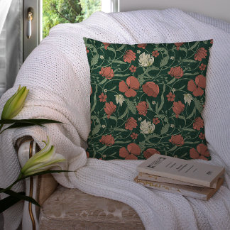 Morris Tuin Groen & Rood Bloemen Kussen