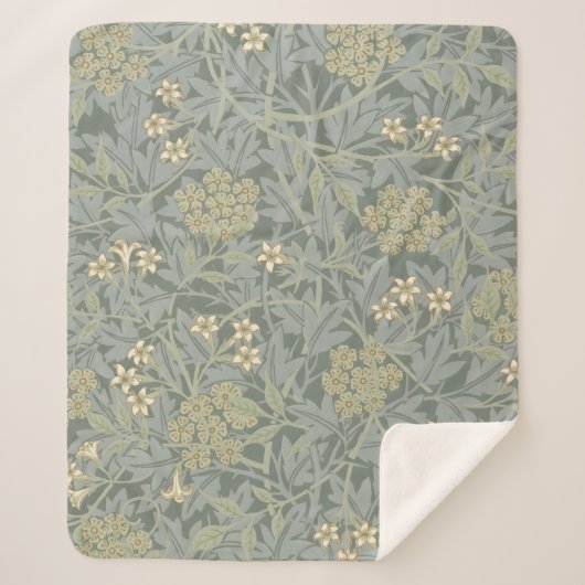 Morris Vine & Jasmine Garden Flower Classic Sherpa Deken (Voorkant)