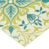 Morris Yellow Turquoise Vine & Flower Pattern Korte Tafelloper (Hoek)