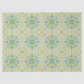 Morris Yellow Turquoise Vine & Flower Pattern Tissuepapier (Voorkant)