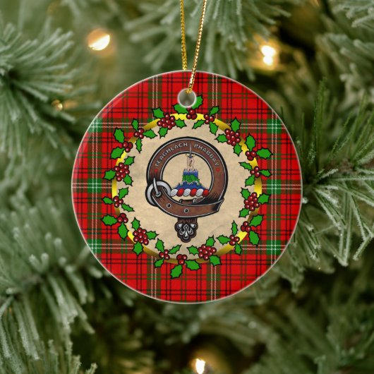 Morrison Badge & Tartan Gepersonaliseerde Kerstmis Keramisch Ornament (Boom)