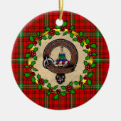 Morrison Badge & Tartan Gepersonaliseerde Kerstmis Keramisch Ornament (Voorkant)
