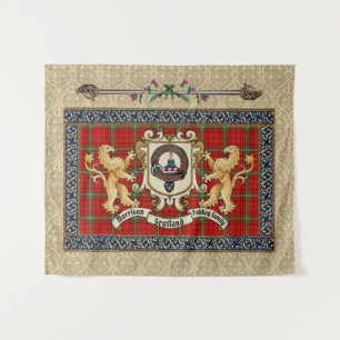 Morrison Clan Badge & Tartan w/Lions Wandkleed