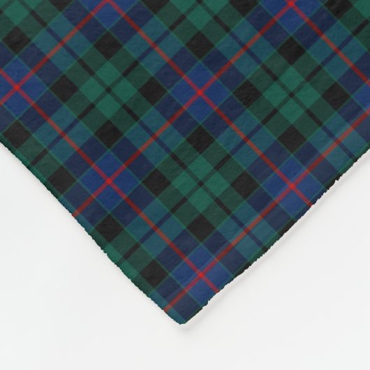 Morrison Clan Groene en Blauwe Tartan Fleece Deken (Hoek)