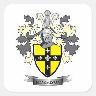Morrison Family Crest Coat of Arms Vierkante Sticker