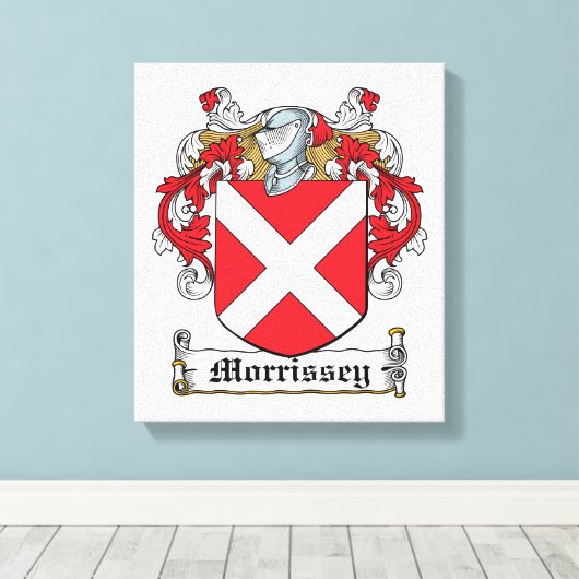 Morrissey Family Crest Canvas Afdruk (Insitu (Houten vloer))