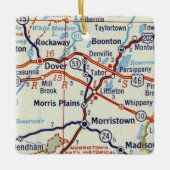 Morristown NJ Map Keramisch Ornament (Voorkant)