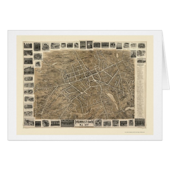 Morristown, NJ Panoramic Map - 1899 (Voorkant Horizontaal)