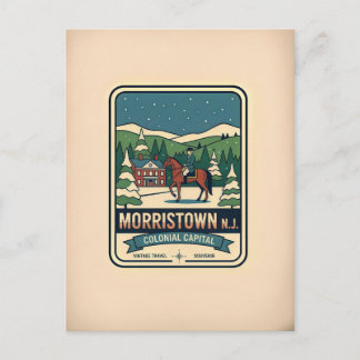 Morristown NJ Retro 1950s Travel Briefkaart