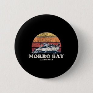 Morro Bay Ca varen 70s Retro Boot Ontwerp Ronde Button 5,7 Cm