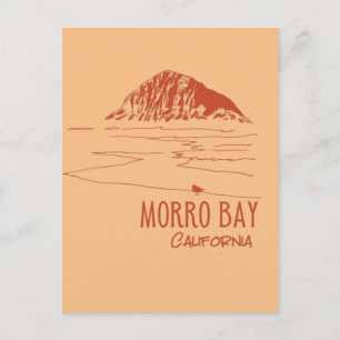 Morro Bay California Morro Rock Kunst Briefkaart