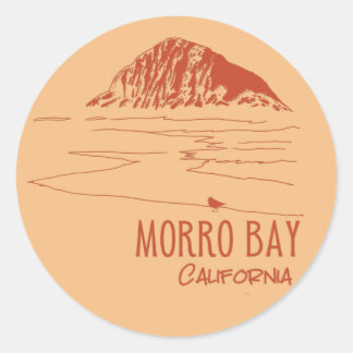 Morro Bay California Morro Rock Ronde Sticker