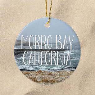 Morro Bay Californië Oceaan Golven Fotografie Keramisch Ornament