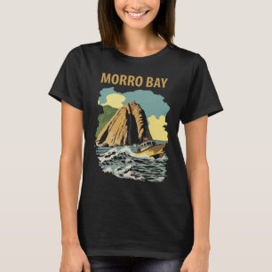 Morro Bay Californië Retro Reisprent T-shirt