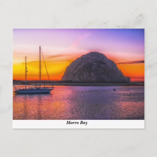 Morro Bay op zonsondergang Briefkaart (Voorkant)