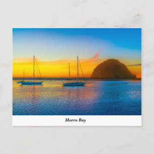 Morro Bay op zonsondergang Briefkaart
