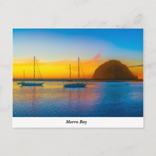 Morro Bay op zonsondergang Briefkaart (Voorkant)