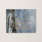 Morro Bay Vist boats en mokestacks Legpuzzel (Horizontaal)