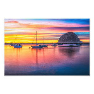 Morro Rock At Dusk Photo Print