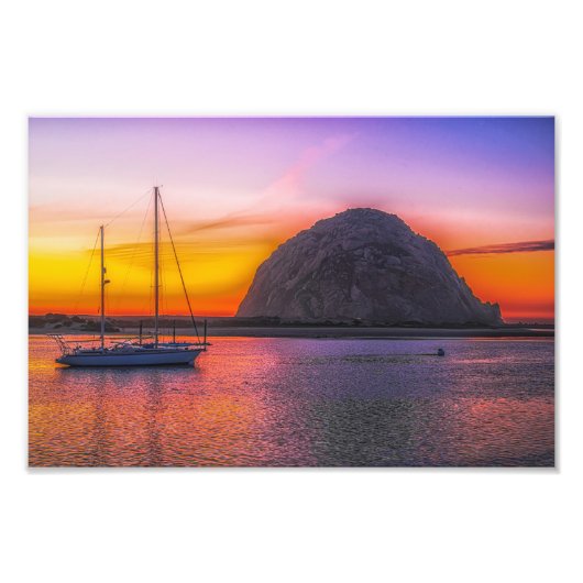 Morro Rock au coucher du soleil Impression photo (Devant)