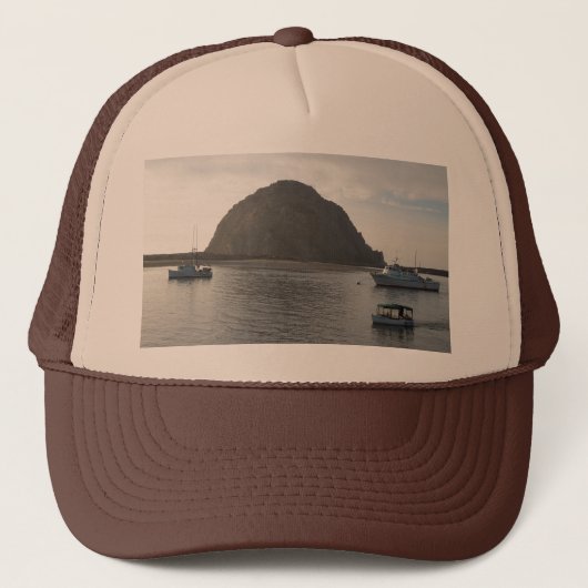 Morro Rock bij Morro Bay, CA Trucker Pet (Voorkant)