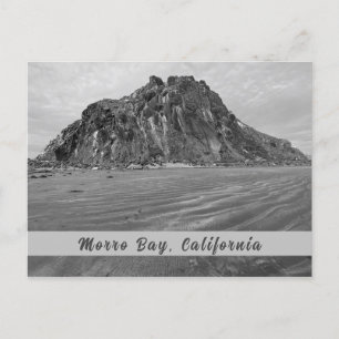 Morro Rock, Morro Bay in zwart-wit Briefkaart