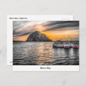 Morro Rock Sur La Carte Postale Dusk (Devant / Derrière)