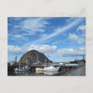 Morro Rock, Vist Boats en de Embarcadero Briefkaart