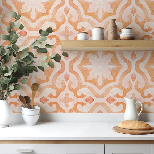 Morrocan waterverf sinaasappel tegeltje