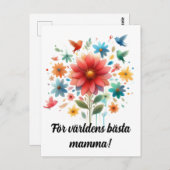 Morsdag. Blommor. Briefkaart (Voorkant / Achterkant)