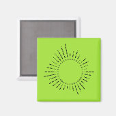 Morse Code Alfabet – Neon Lime Tech Magneet (Voorkant / Achterkant)
