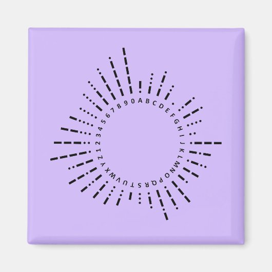 Morse Code Alfabet – Purple Tech Design Magneet (Voorkant)