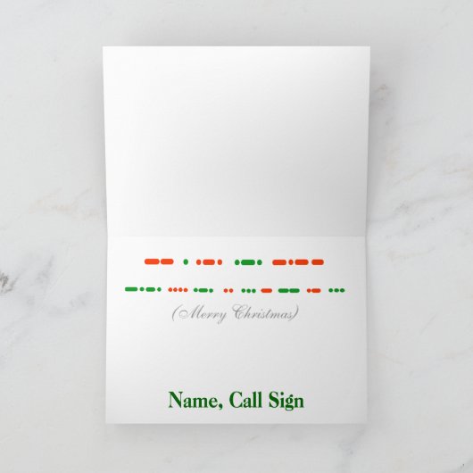 Morse Code CW Père Noël Carte de Noël à Customiser (Intérieur)