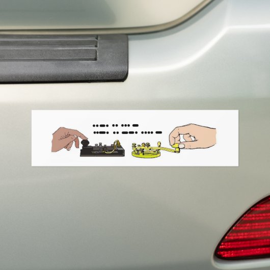 Morse Code Fist Bumper Sticker (Op auto)