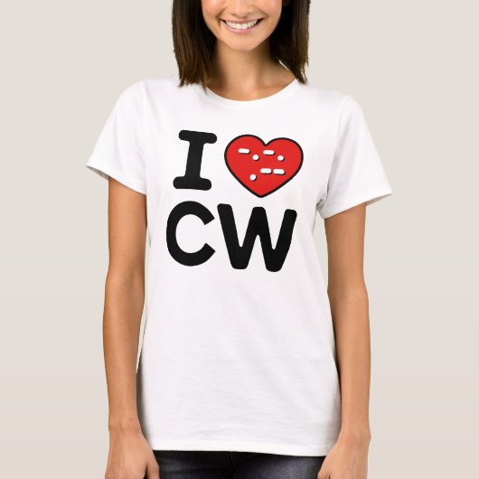 Morse Code Liefde - CW Whispering Waves T-shirt (Voorkant)