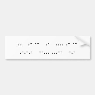 Morse-code-naald Bumpersticker