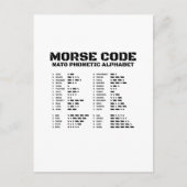 Morse Code NAVO Fonetisch Alfabet Briefkaart (Voorkant)