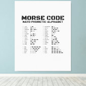 Morse Code NAVO Fonetisch Alfabet Canvas Afdruk (Insitu (Houten vloer))