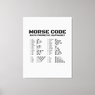 Morse Code NAVO Fonetisch Alfabet Canvas Afdruk