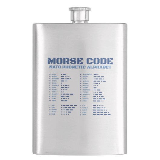 Morse Code NAVO Fonetisch Alfabet Flacon (Voorkant)