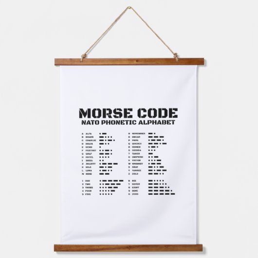 Morse Code NAVO Fonetisch Alfabet Hangend Wandkleed (Voorkant)